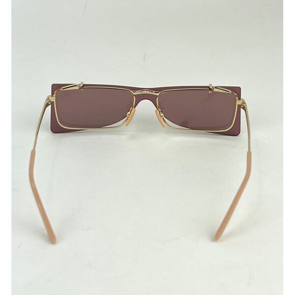 Gucci Flip-Up Sunglasses Rectangle Red Gold frames GG0363S 002 56